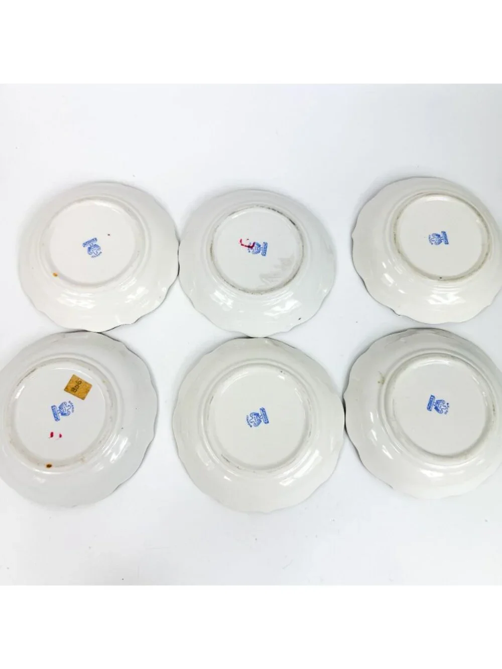 Vintage Hungary Aquincum Folk Art Floral Coffee Cups Saucers Set Of 5 Red Rim